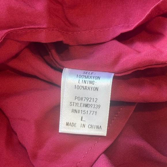 LE LIS Never Let You Down Babydoll Tie Strap Tiered Mini Dress Cranberry Large - Picture 5 of 5